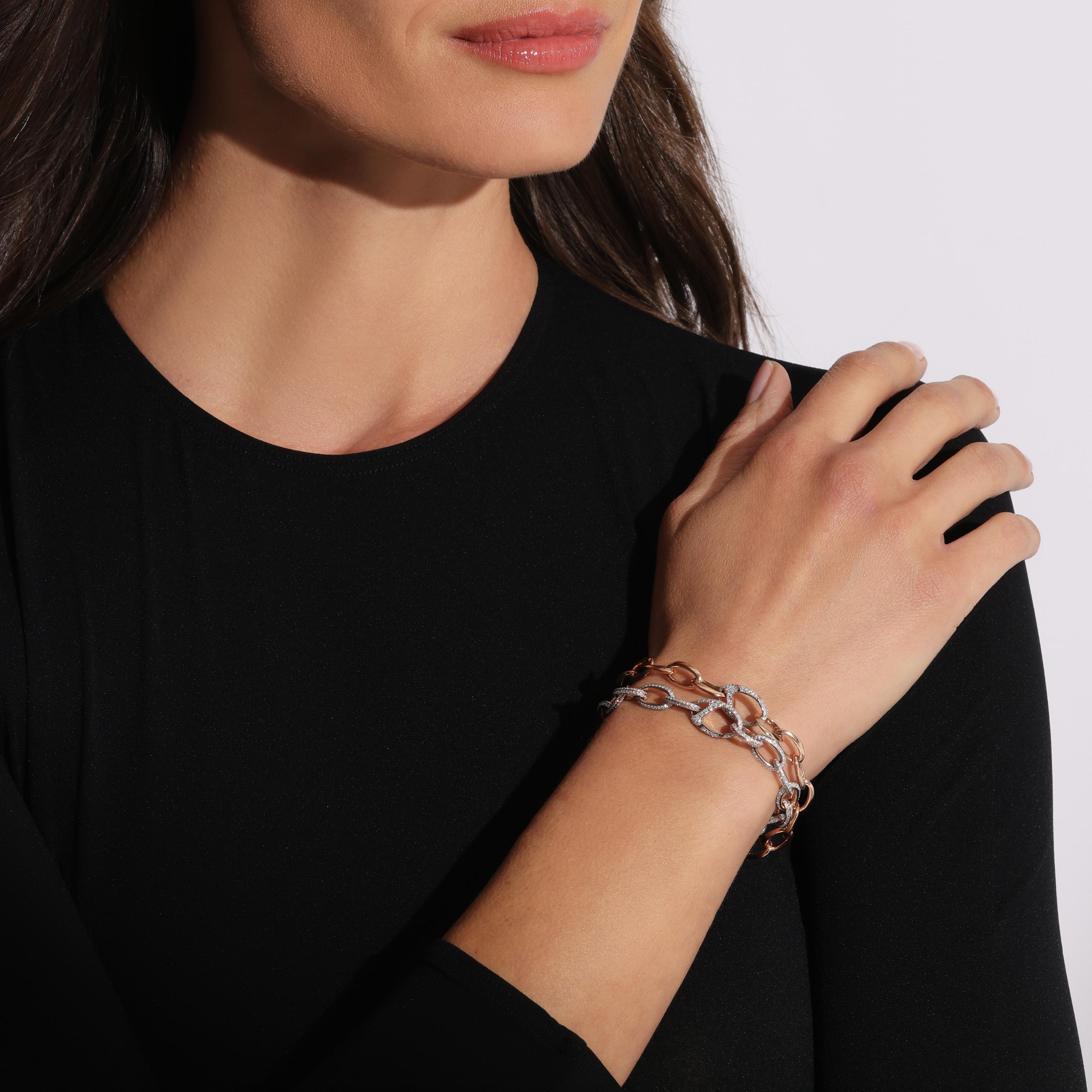 Walters Faith Gliederarmband aus 18 Karat Roségold mit Diamanten (Brillantschliff) im Angebot
