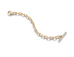 Walters Faith 18 Karat Rose Gold and Diamond Chain Link Toggle Bracelet