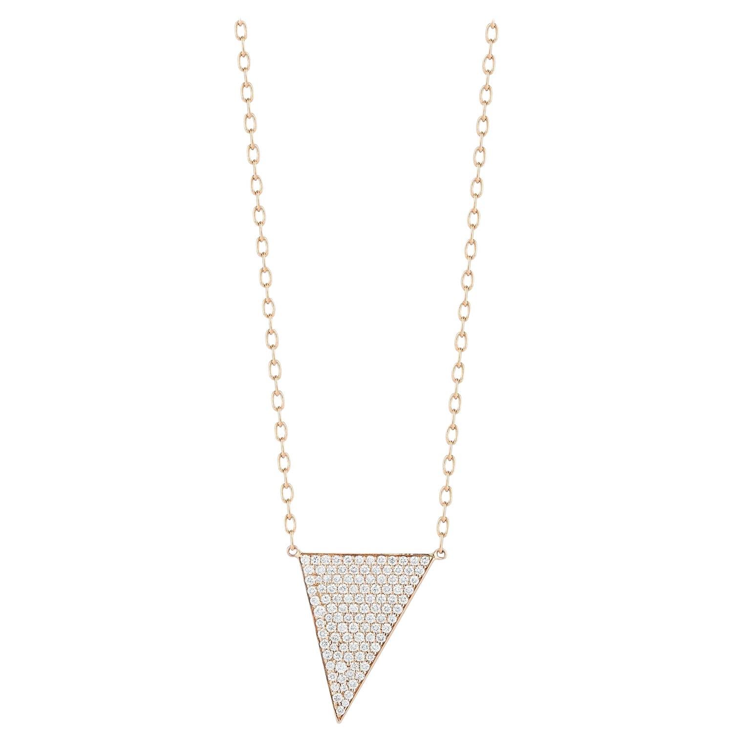 one of a kind diamond slice necklace set in rose gold at 1stDibs