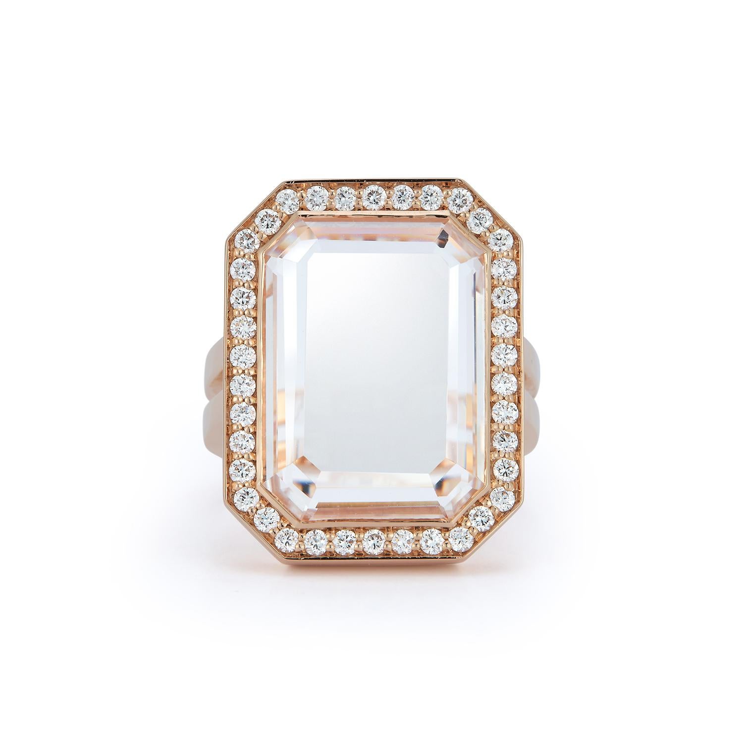 For Sale:  Walters Faith 18K Rose Gold and Diamond Rock Crystal Ring 3