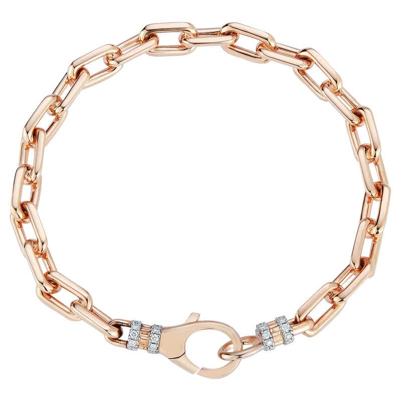 Walters Faith 18K Gold Chain Link Choker Necklace with Diamond Lobster ...