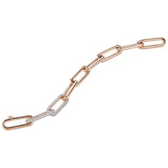 Walters Faith Pulsera de eslabones de cadena alargada de oro rosa de 18 quilates con 2 eslabones de diamantes
