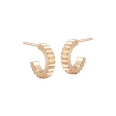 Walters Faith 18k Rose Gold Fluted Huggies