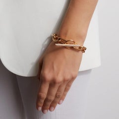 Walters Faith 18 Karat Rose Gold Jumbo Chain Link Diamond Toggle Bracelet