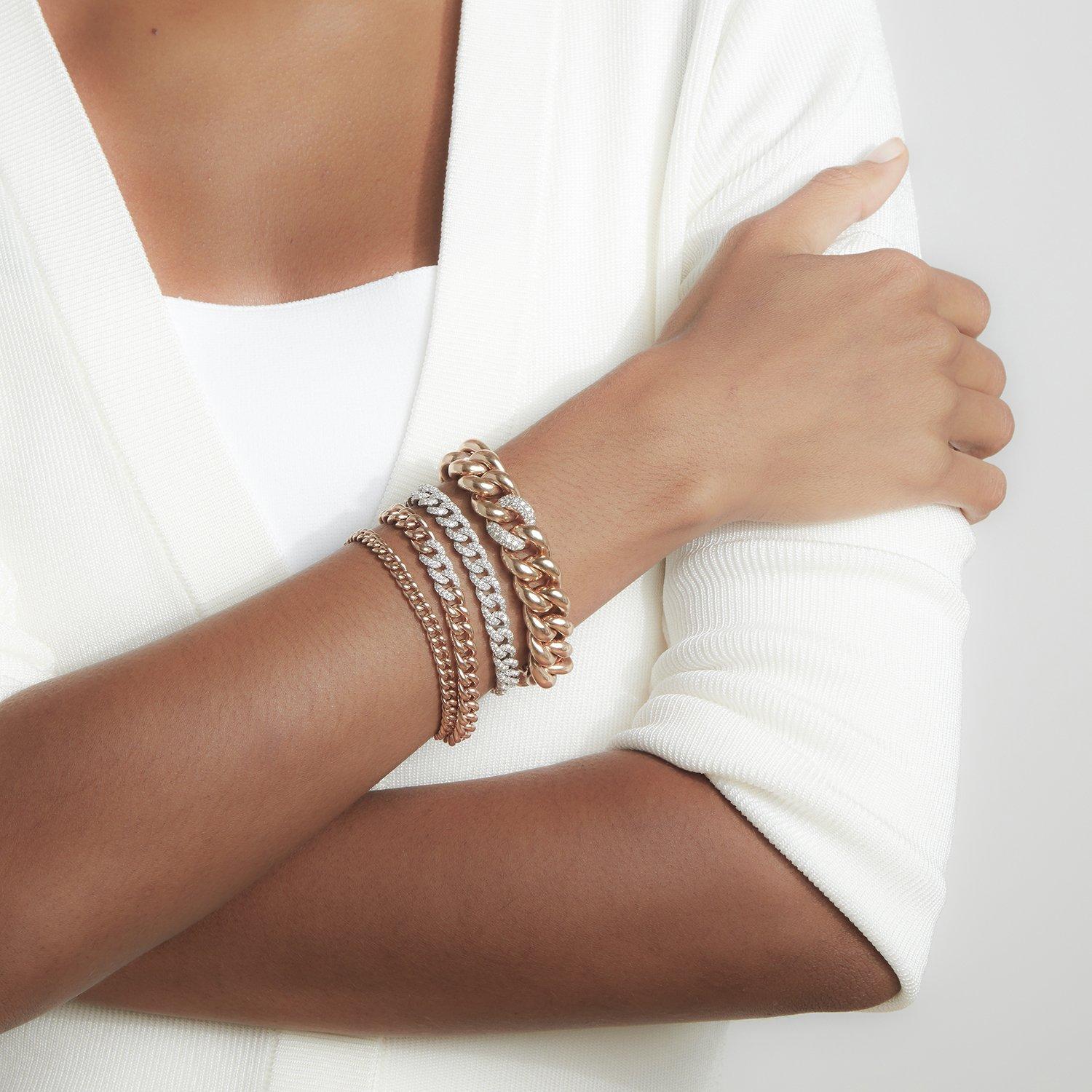 Walters Faith, Gliederarmband aus 18 Karat Roségold mit Jumbo-Kragengliedern und einzelnen Diamanten im Zustand „Neu“ im Angebot in New York, NY