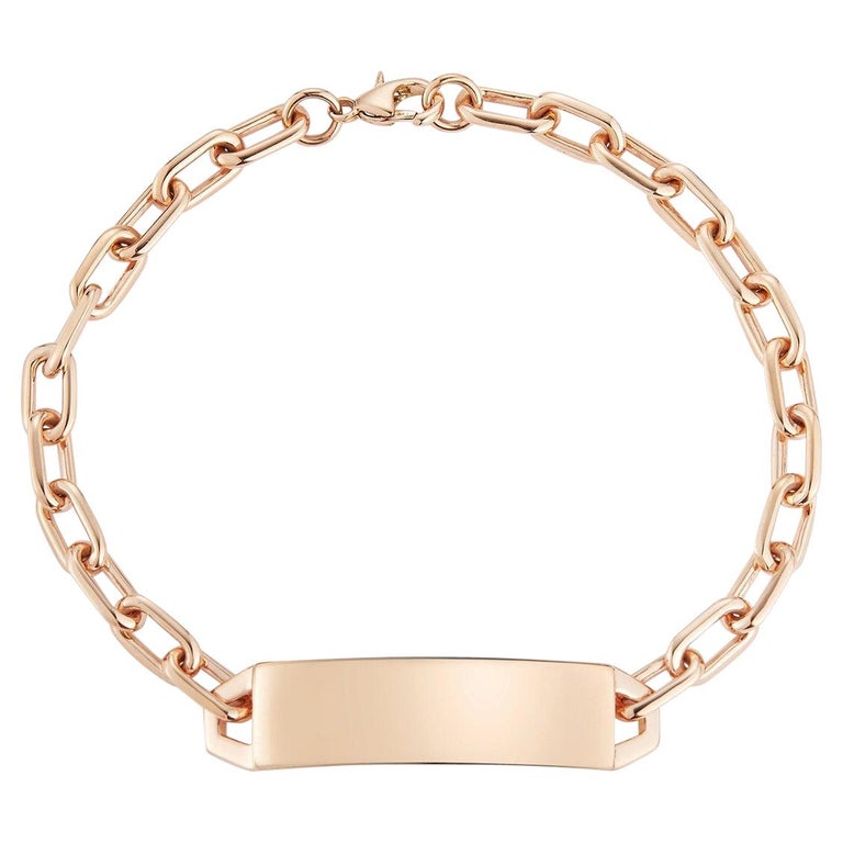 Walters Faith 18k Rose Gold Mini ID Bar Bracelet For Sale at 1stDibs