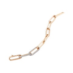 Walters Faith Elongated Rose Gold Chain Link Bracelet with Double Diamond Links