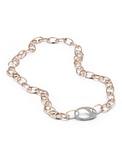 Walters Faith Garnett - Collana a maglie ovali grandi in oro rosa 18 carati e diamanti, 20