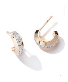 Walters Faith Grant 18K Rose Gold and Diamond Knife Edge Huggies