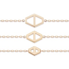 Walters Faith Pulsera de cadena hexagonal con firma en oro rosa medio