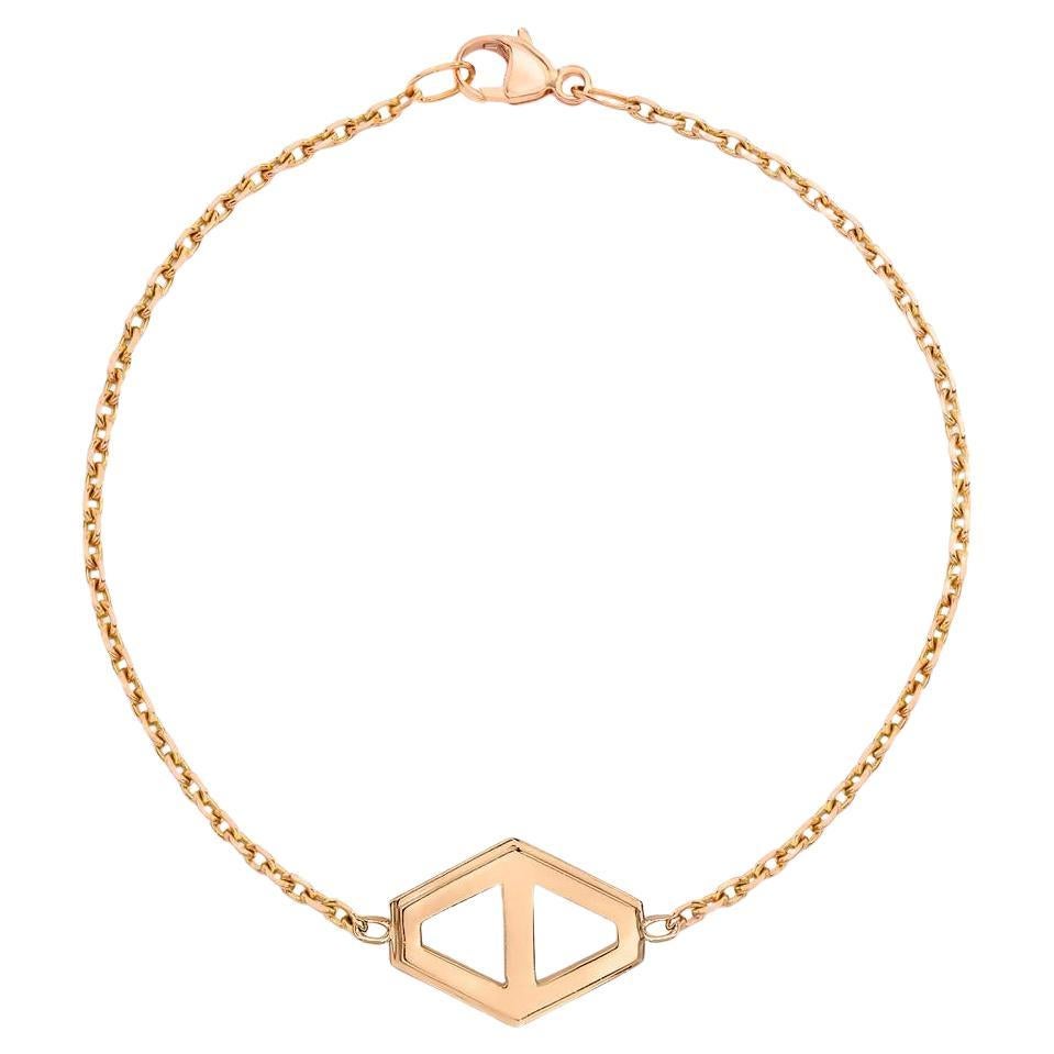 Walters Faith Medium Rose Gold Signature Hexagon Chain Bracelet For Sale