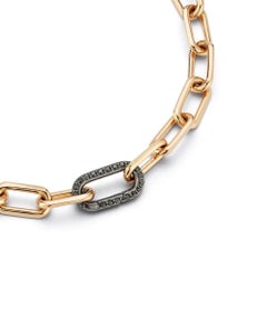 Walters Faith Saxon Bracciale a catena in oro rosa 18 carati con chiusura in diamanti neri