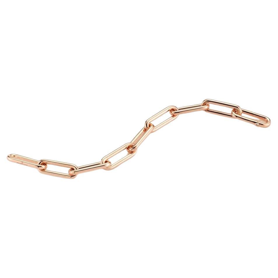 Walters Faith Saxon 18K Rose Gold Elongated Chain Link Bracelet, Size 7" in vendita