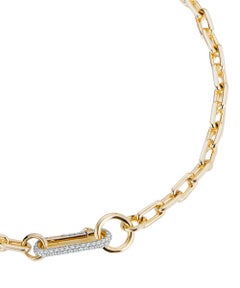 Walters Faith Saxon, collana a catena in oro giallo 18 carati con chiusura a diamante, 15".