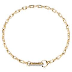 Walters Faith Saxon 18K Yellow Gold Chain Link Necklace with Diamond Clasp, 15"