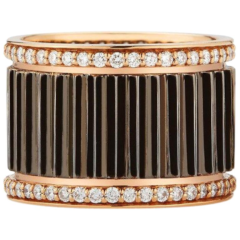 For Sale:  Walters Faith Two-Tone Diamond Fluted Band Ring