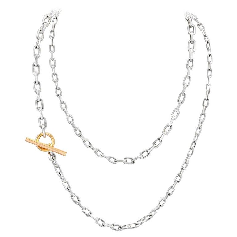 Walters Faith Two-Tone Graduating Chain Link Toggle Necklace For Sale ...