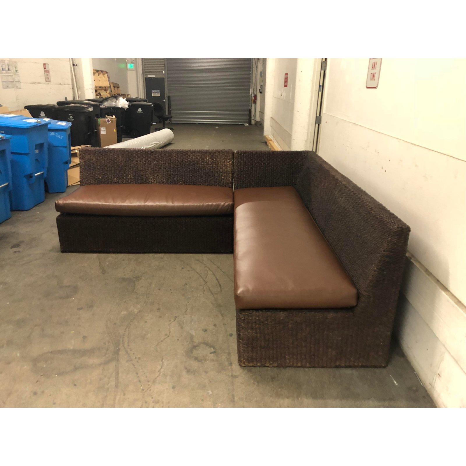 Organic Modern Walter's Wicker Works Two-Piece Sectional For Sale