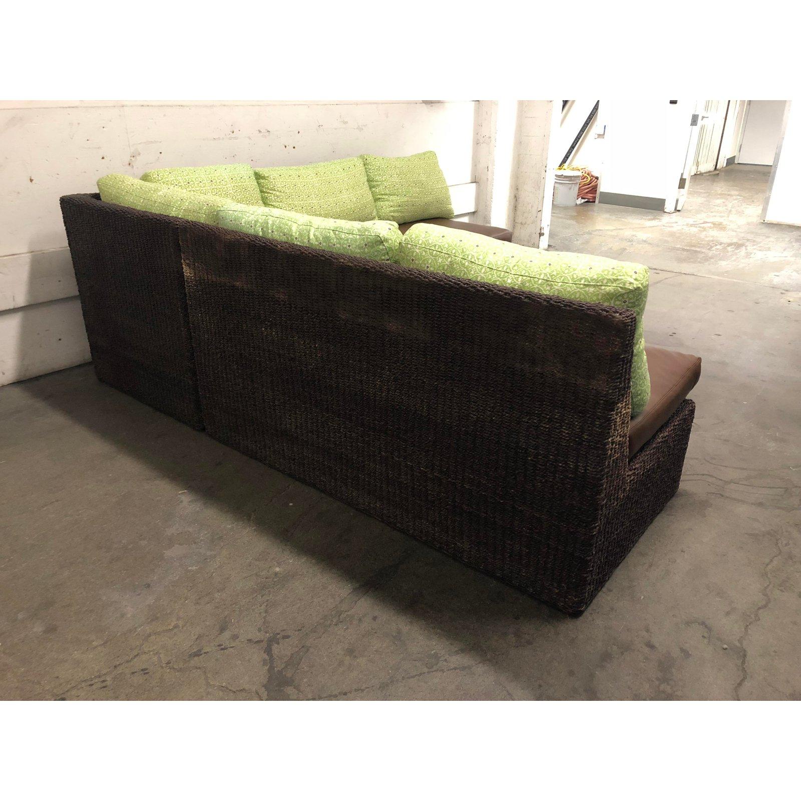 Walter's Wicker Works Two-Piece Sectional In Good Condition For Sale In San Francisco, CA