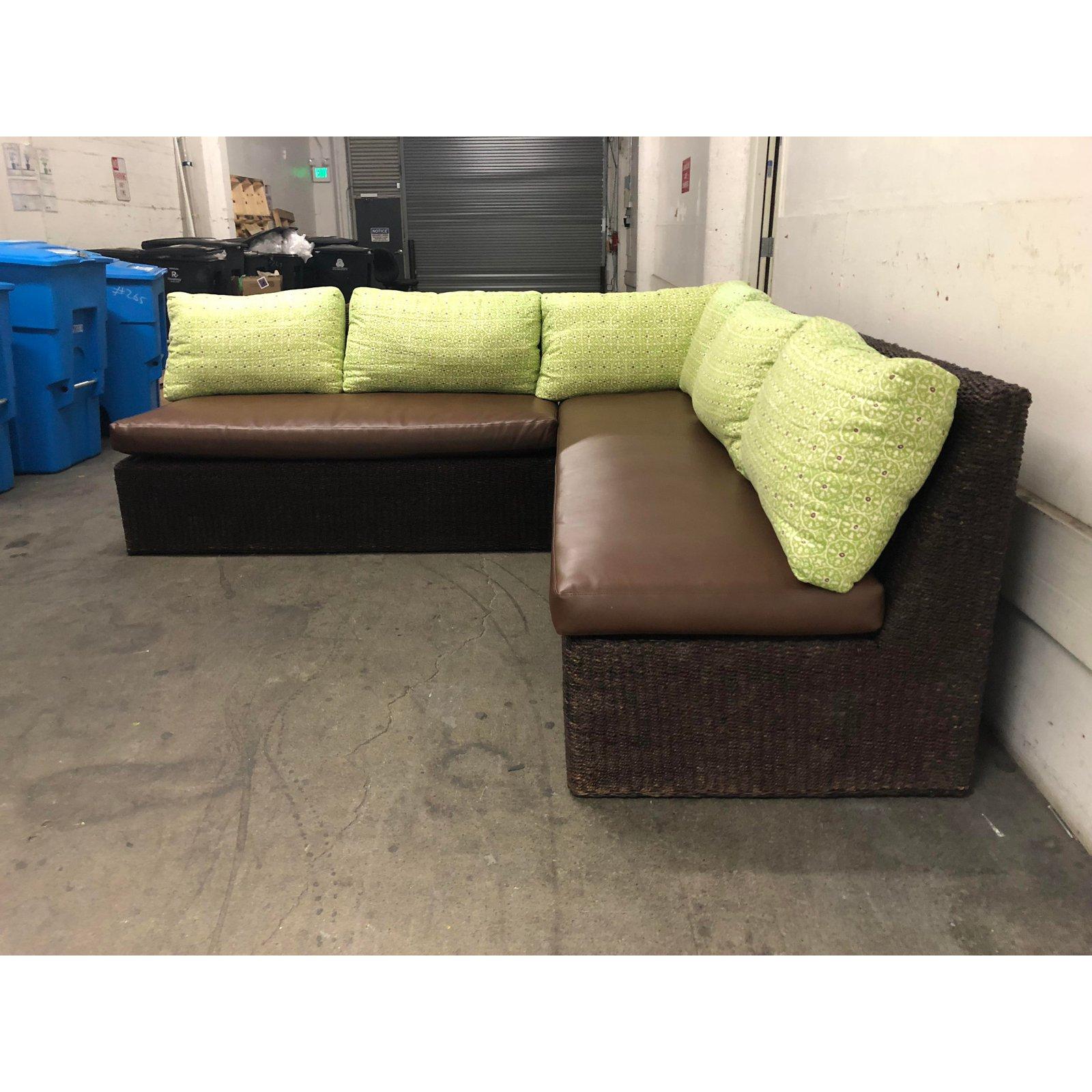 Contemporary Walter's Wicker Works Two-Piece Sectional For Sale