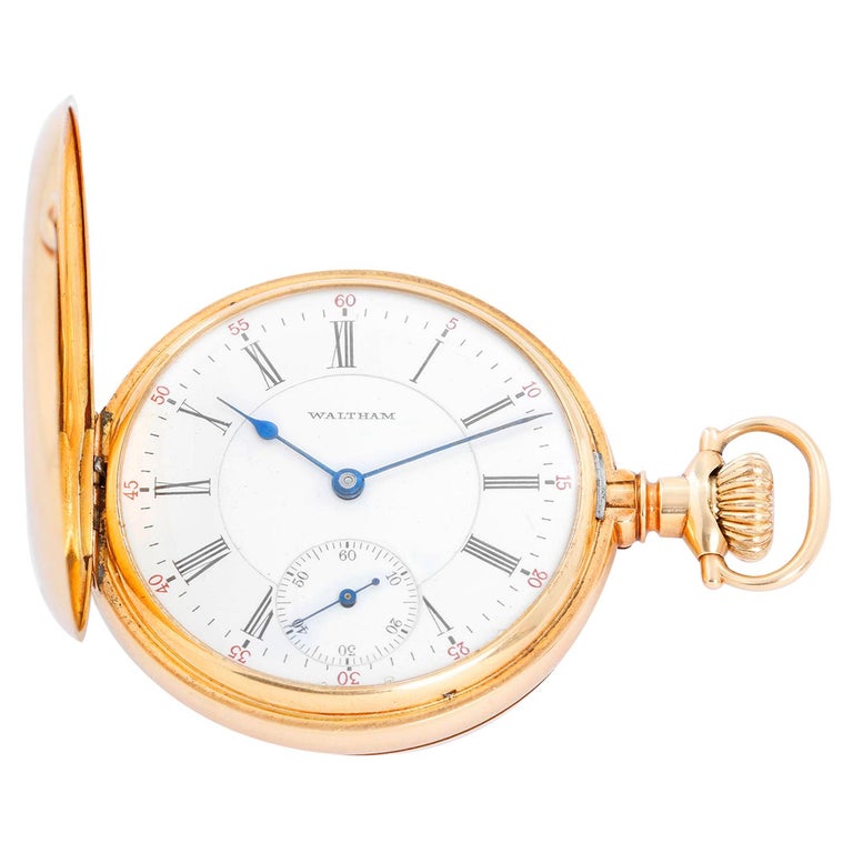 Waltham 14 Karat Yellow Gold Pocket Watch at 1stDibs