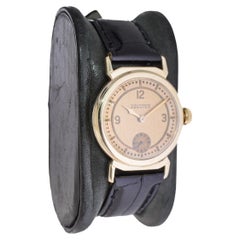 Waltham 14k Solid Gold Rare Art Deco Watch with Original Gold Dial 1935