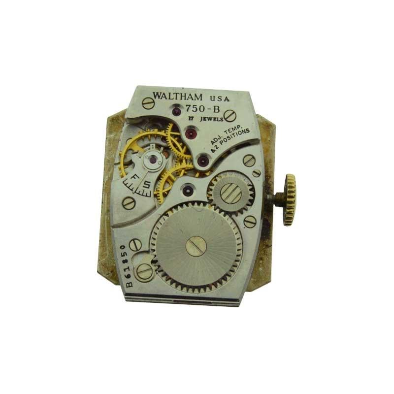 Waltham 14 Karat Gold Filled Art Deco Watch with Original Gabled Crystal 4