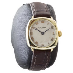 Waltham 14Kt Solid Gold Art Deco Cushion Shape Watch from 1911 Applied Numerals