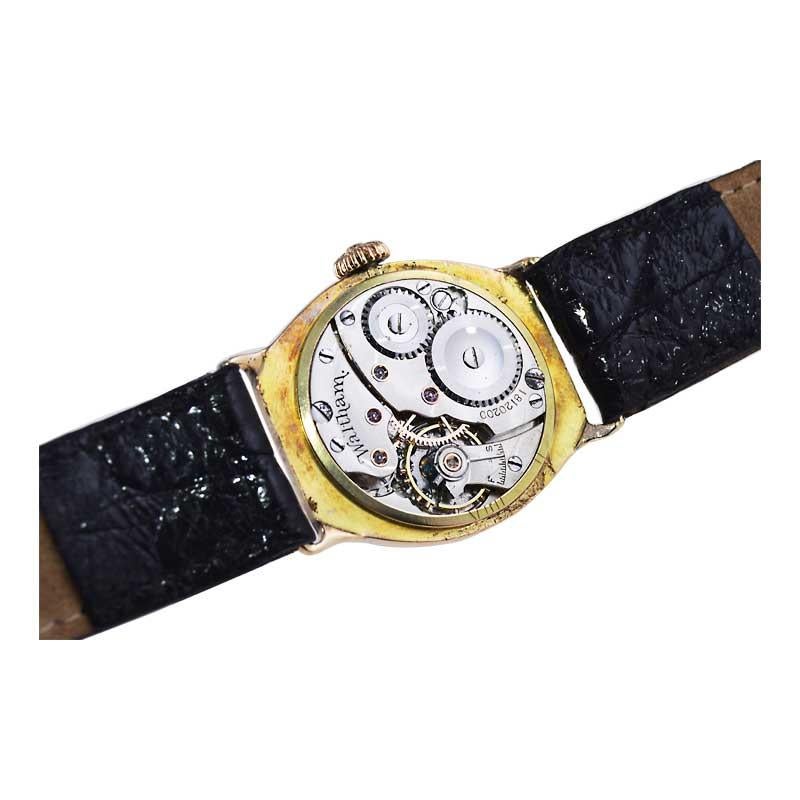 Waltham 14kt. Frühe amerikanische Uhr aus massivem Gold im Art déco-Stil in Fackelform aus dem Jahr 1912 im Angebot 8