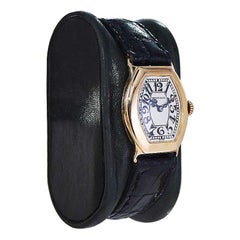 Waltham 14kt. Solid Gold Art Deco Tortue Shaped Early American Watch from 1912