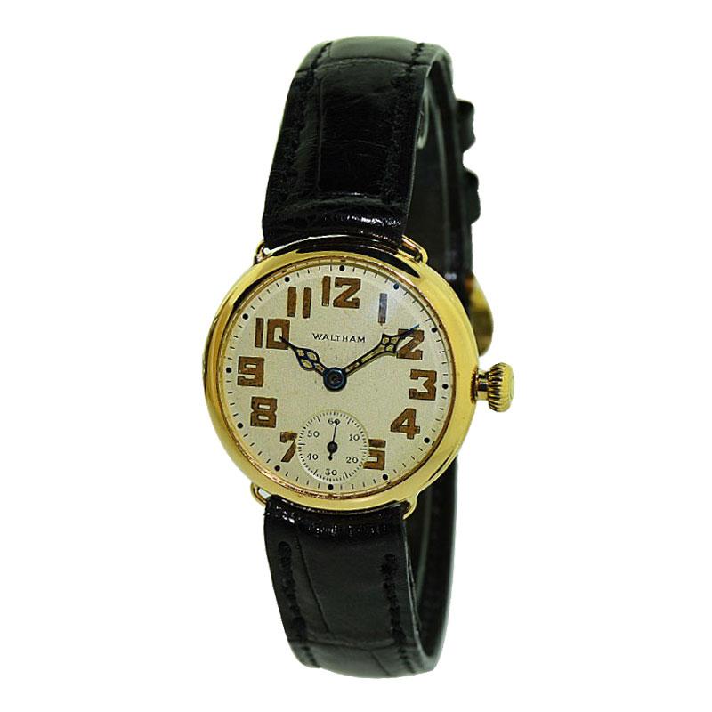 Waltham 14Kt. Solid Gold Art Deco Watch with Original Dial Nearly 110 Years Old