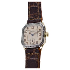 Waltham 14Kt Two Tone "Sapphire" Series Hand Engraved with Original Strap 1927