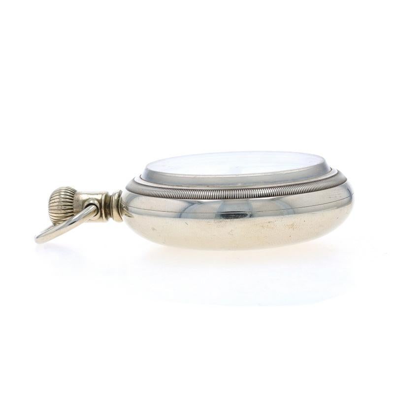 Waltham 1883 Open Face Pocket Watch - Silver Toned Grade Crescent St. Size 18s In Excellent Condition For Sale In Greensboro, NC