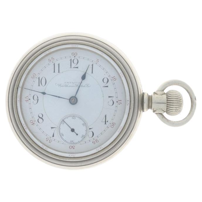 Reloj de bolsillo de esfera abierta Waltham 1883 - Plateado Grado Crescent St. Tamaño 18s