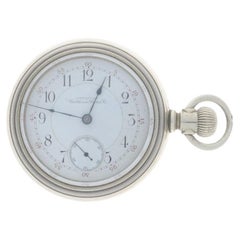 Waltham 1883 Open Face Taschenuhr - Silber getönt Grade Halbmond St. Größe 18s
