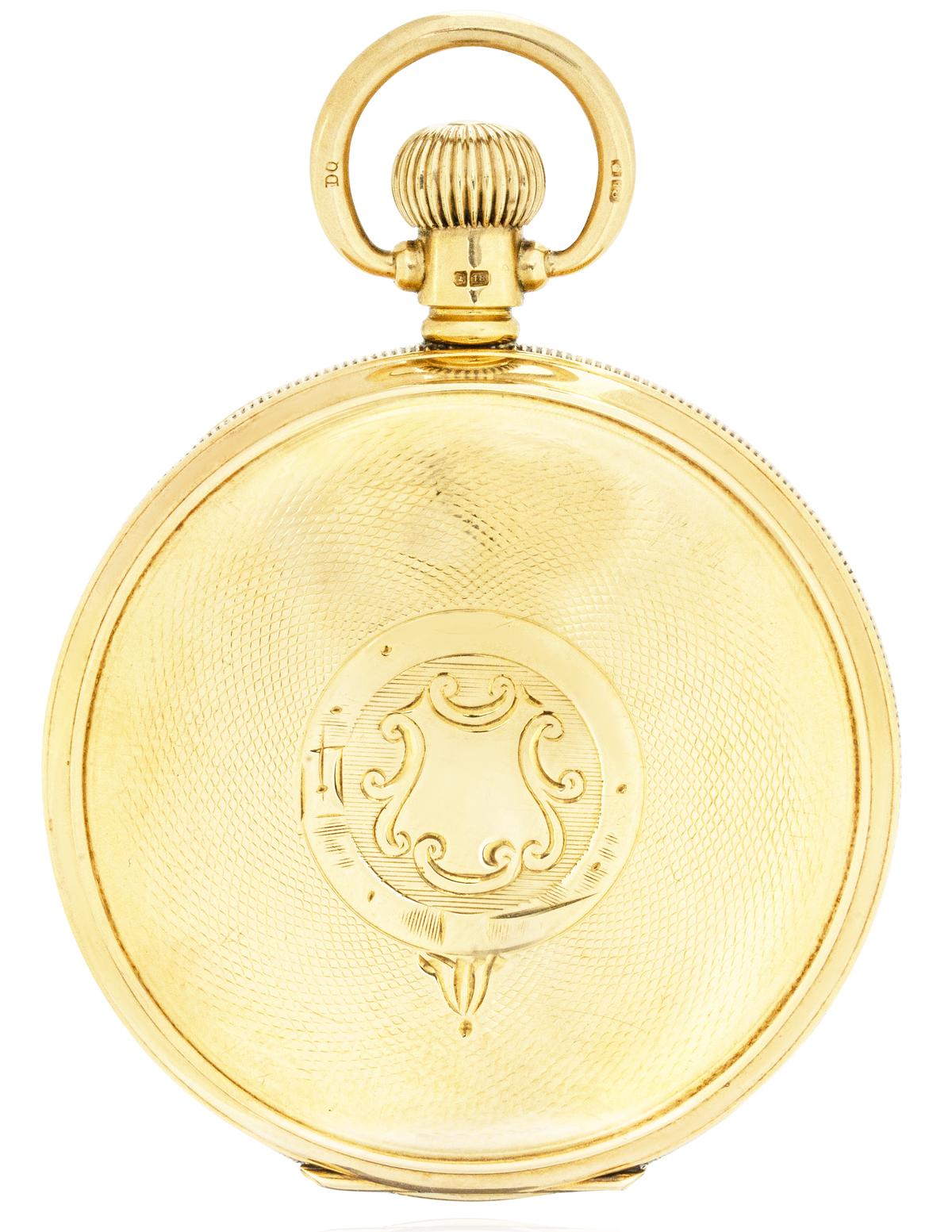 Waltham. An 18ct Yellow Gold Hunter Keyless Lever Pocket Watch C1915


Dial: the excellent white enamel dial signed Waltham with Roman numerals and outer minute track. The subsidiary seconds dial at six o'clock with original blued steel spade hands