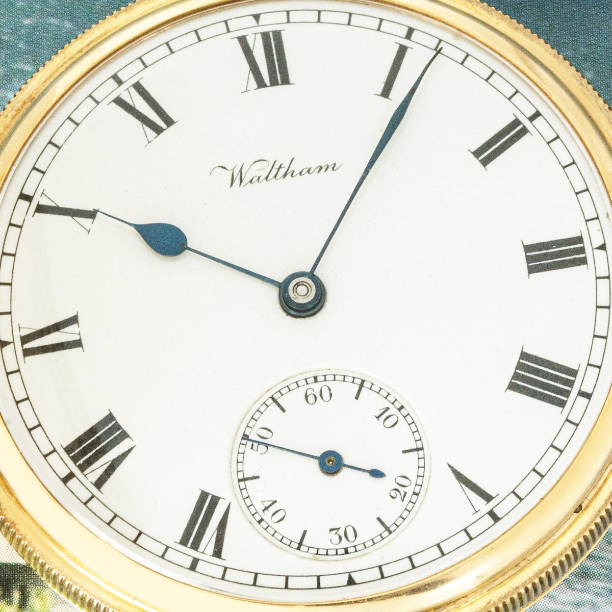 Men's Waltham. A Gold Hunter Keyless Pocket Watch C1915