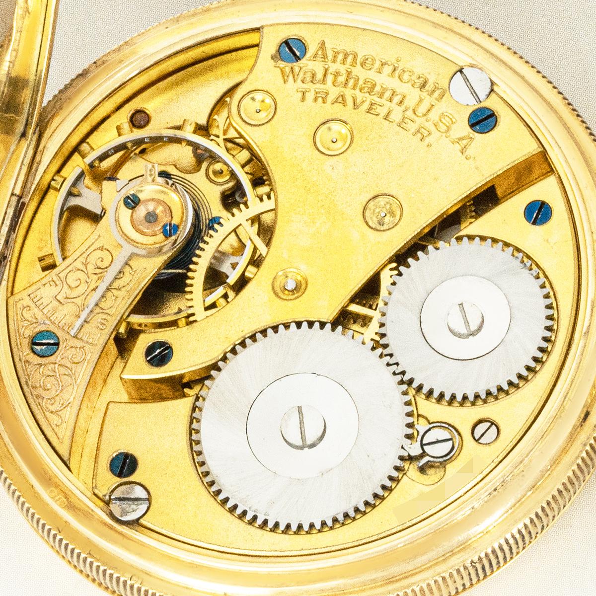 Waltham. A Gold Hunter Keyless Pocket Watch C1915 3
