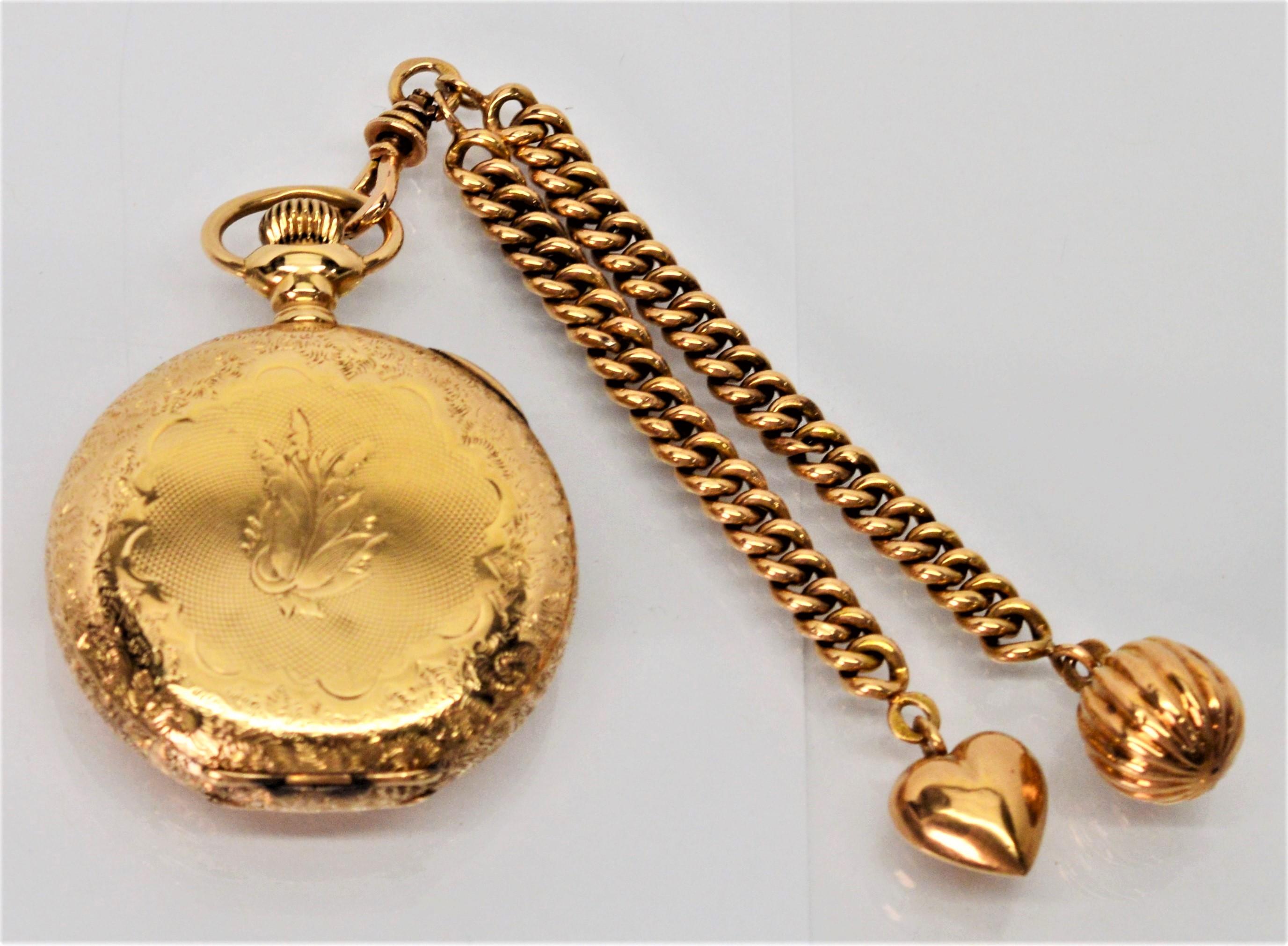 Waltham American Riverside Pocket Watch with Fob and Charms For Sale 7