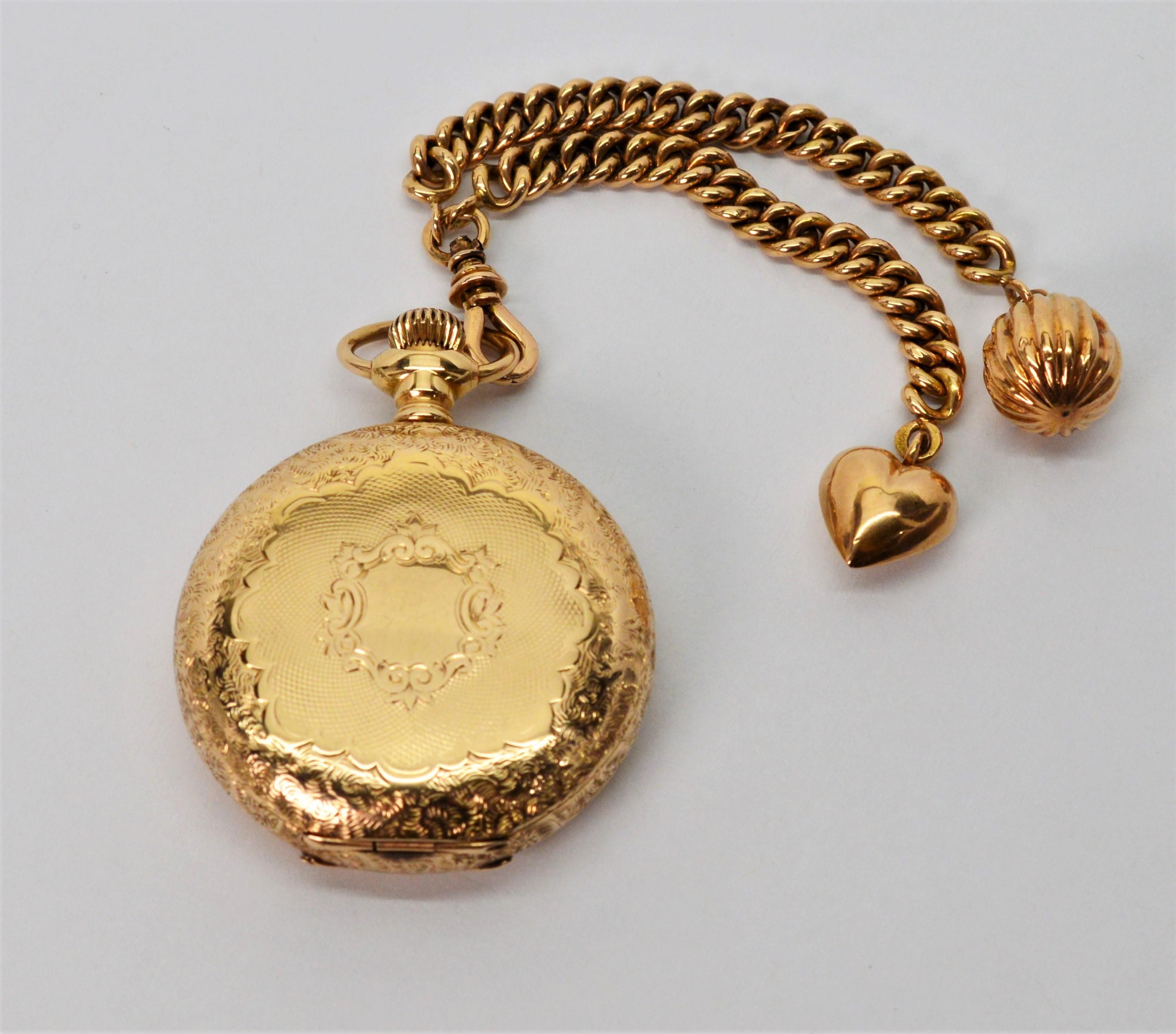 Waltham American Riverside Pocket Watch with Fob and Charms For Sale 1