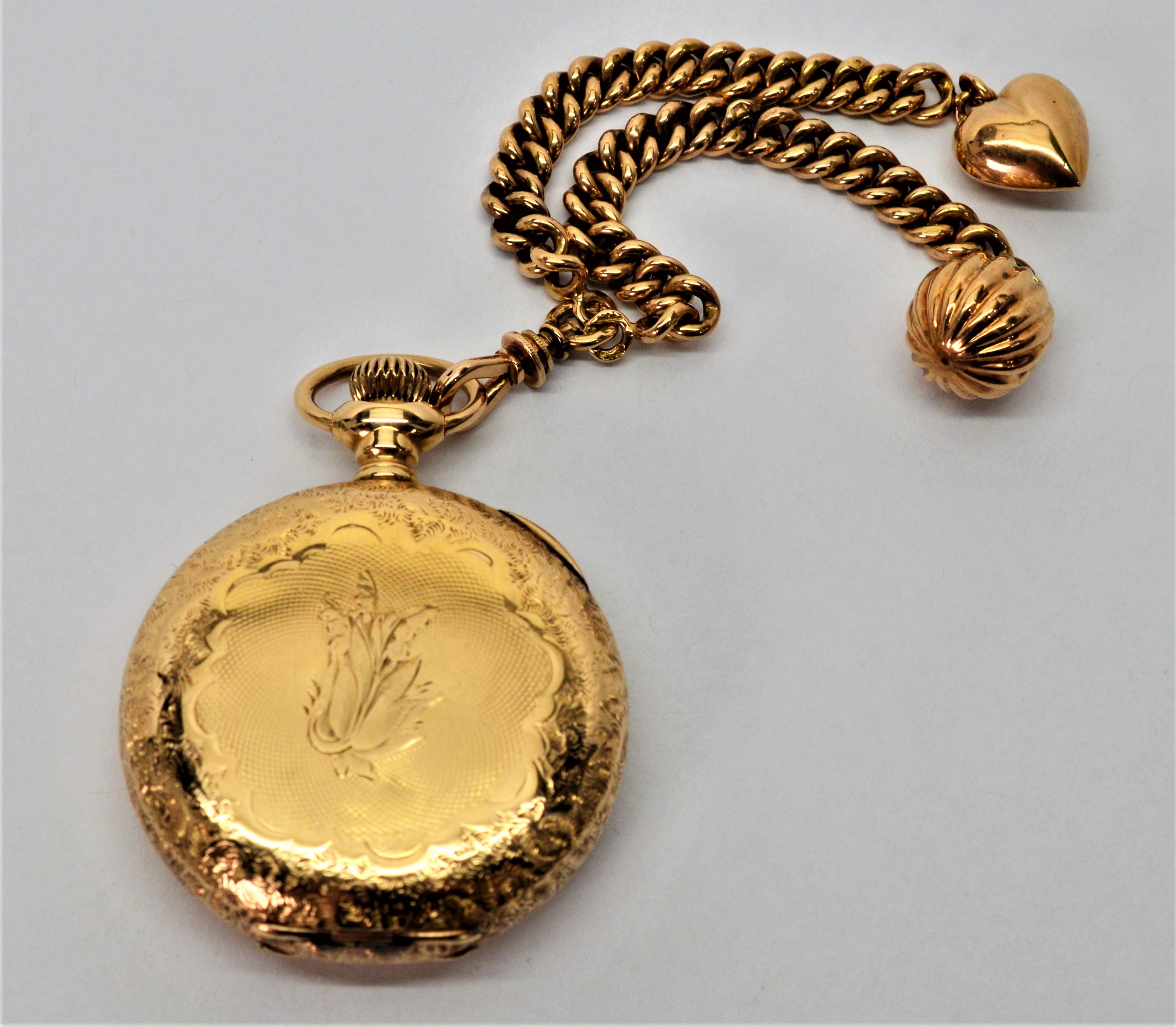 Waltham American Riverside Pocket Watch with Fob and Charms For Sale 2
