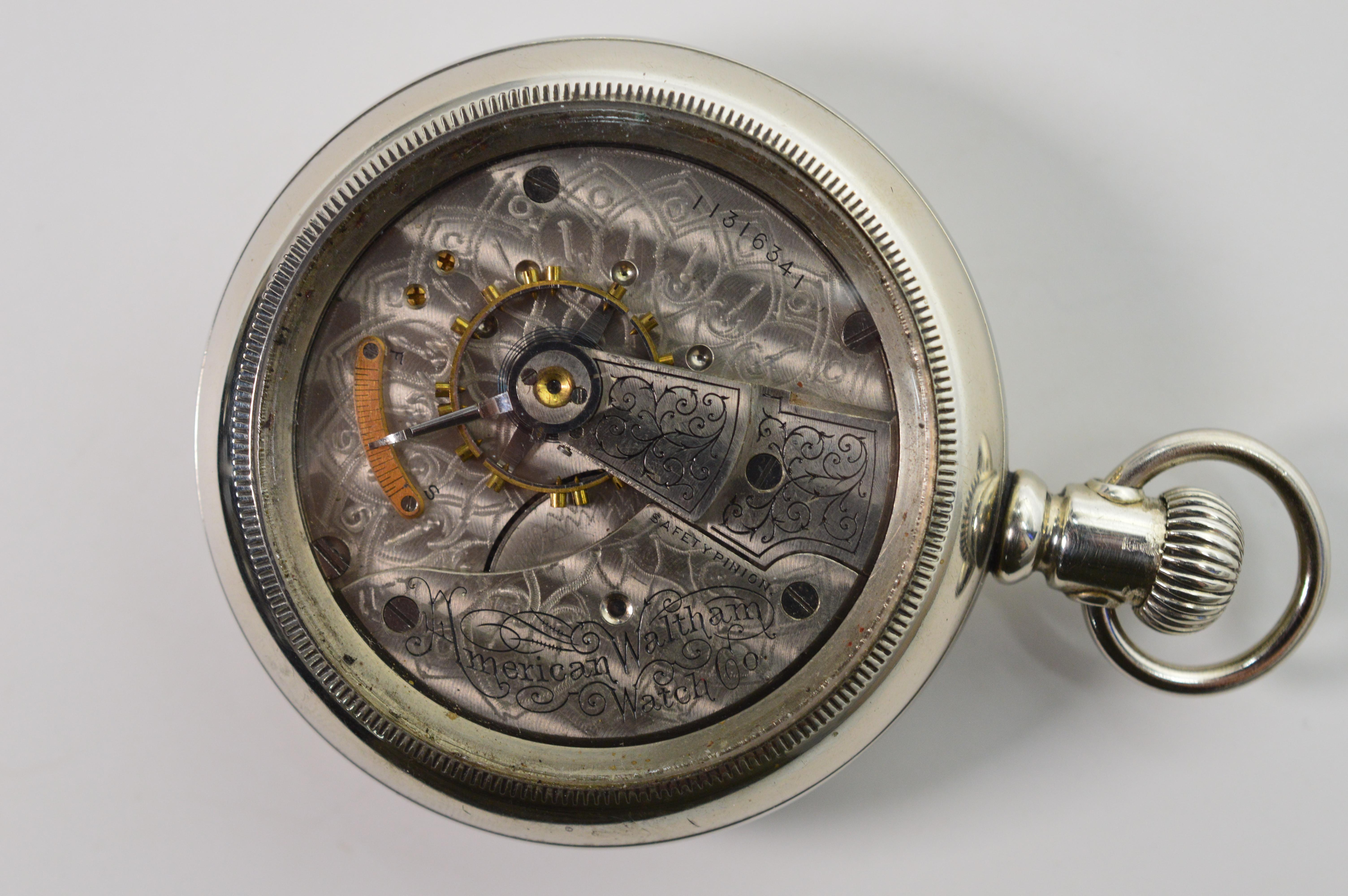 stainless steel waltham watch