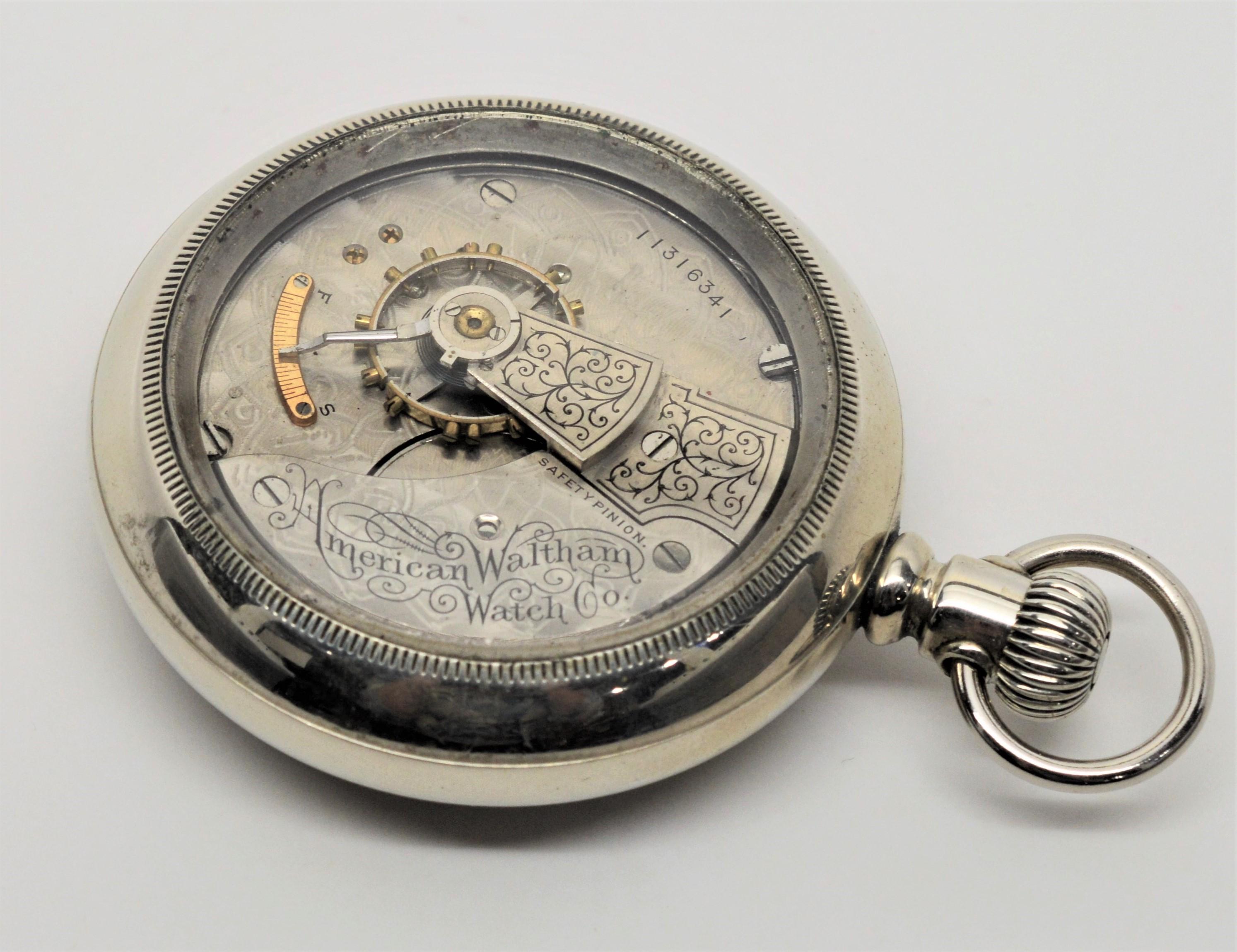 Waltham American Watch Company Stainless Steel Display Back Pocket Watch 1