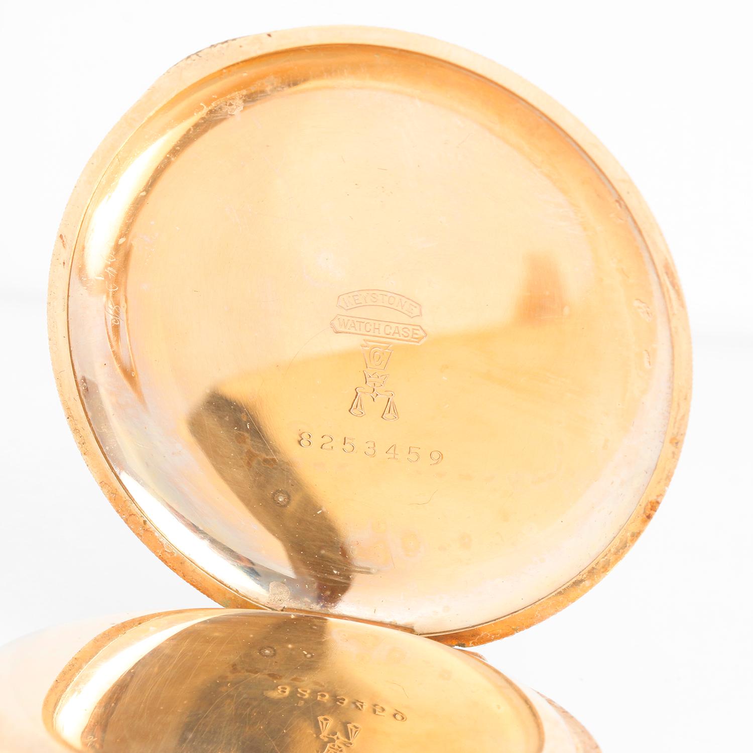 Waltham Antique 17 Jewels Large  Mens Gold Filled Pocket Watch 2