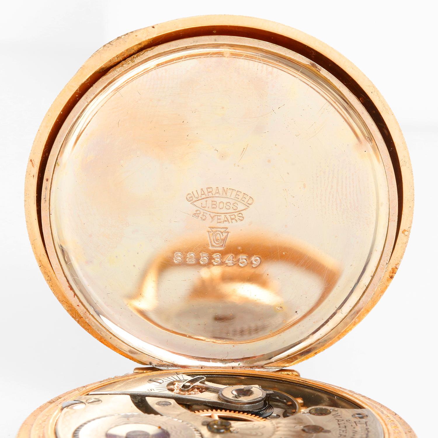 Waltham Antique 17 Jewels Large  Mens Gold Filled Pocket Watch 3