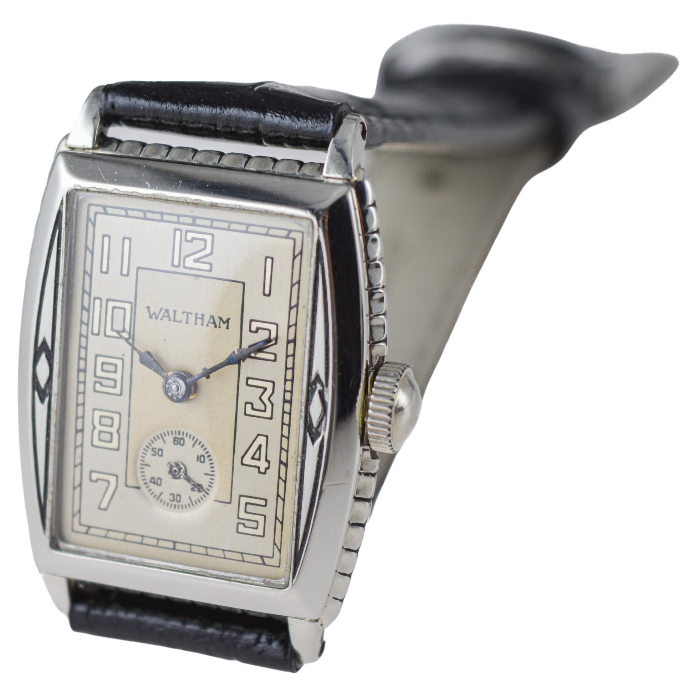 Waltham Art Deco White Gold Filled Watch circa 1926 VAULT FIND... 6