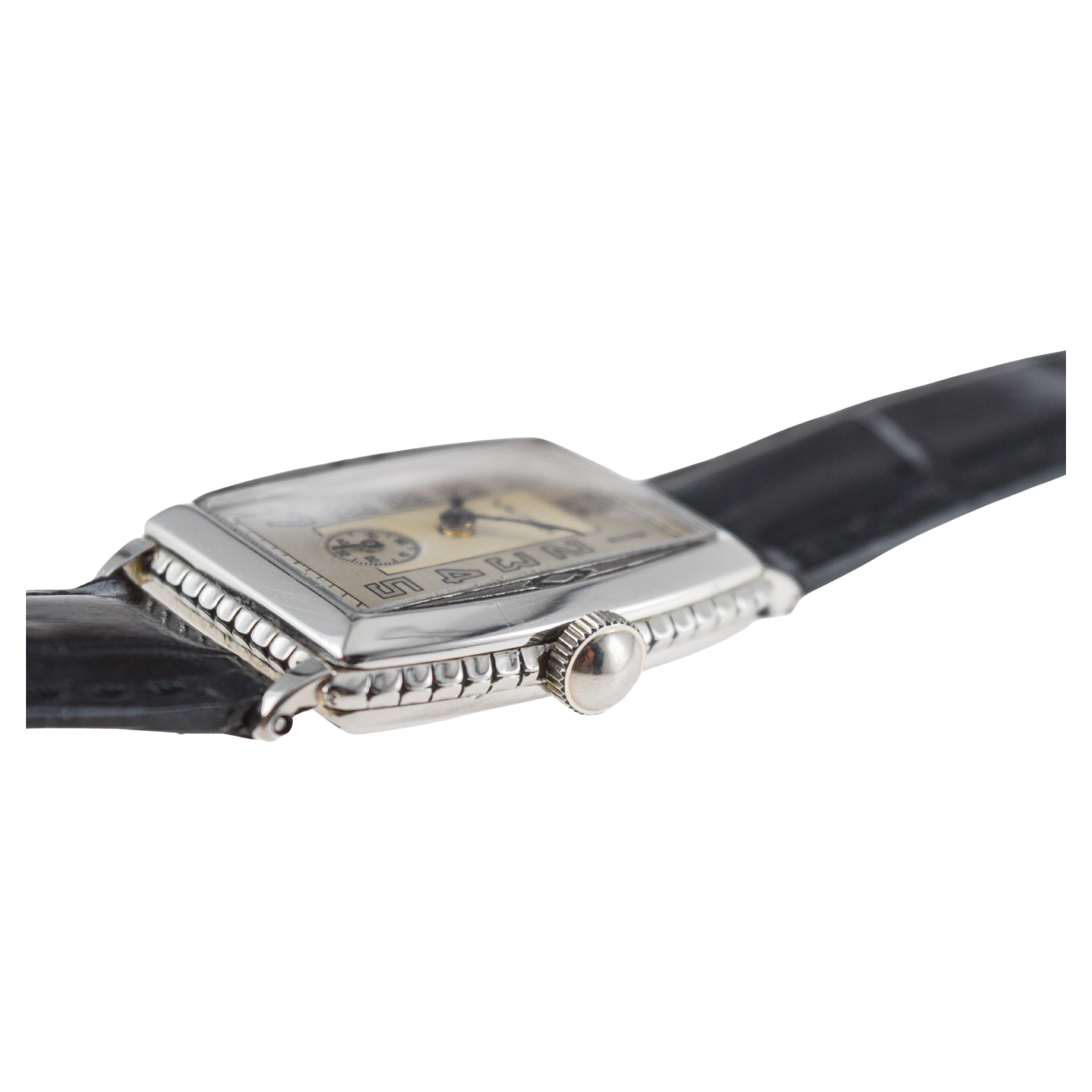 Waltham Art Deco White Gold Filled Watch circa 1926 VAULT FIND... 7