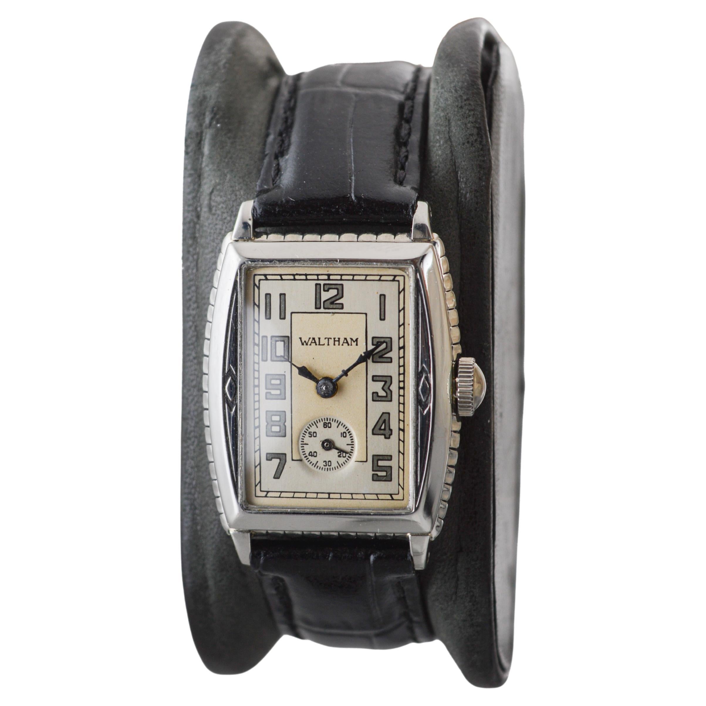 Waltham Art Deco White Gold Filled Watch circa 1926 VAULT FIND... 1