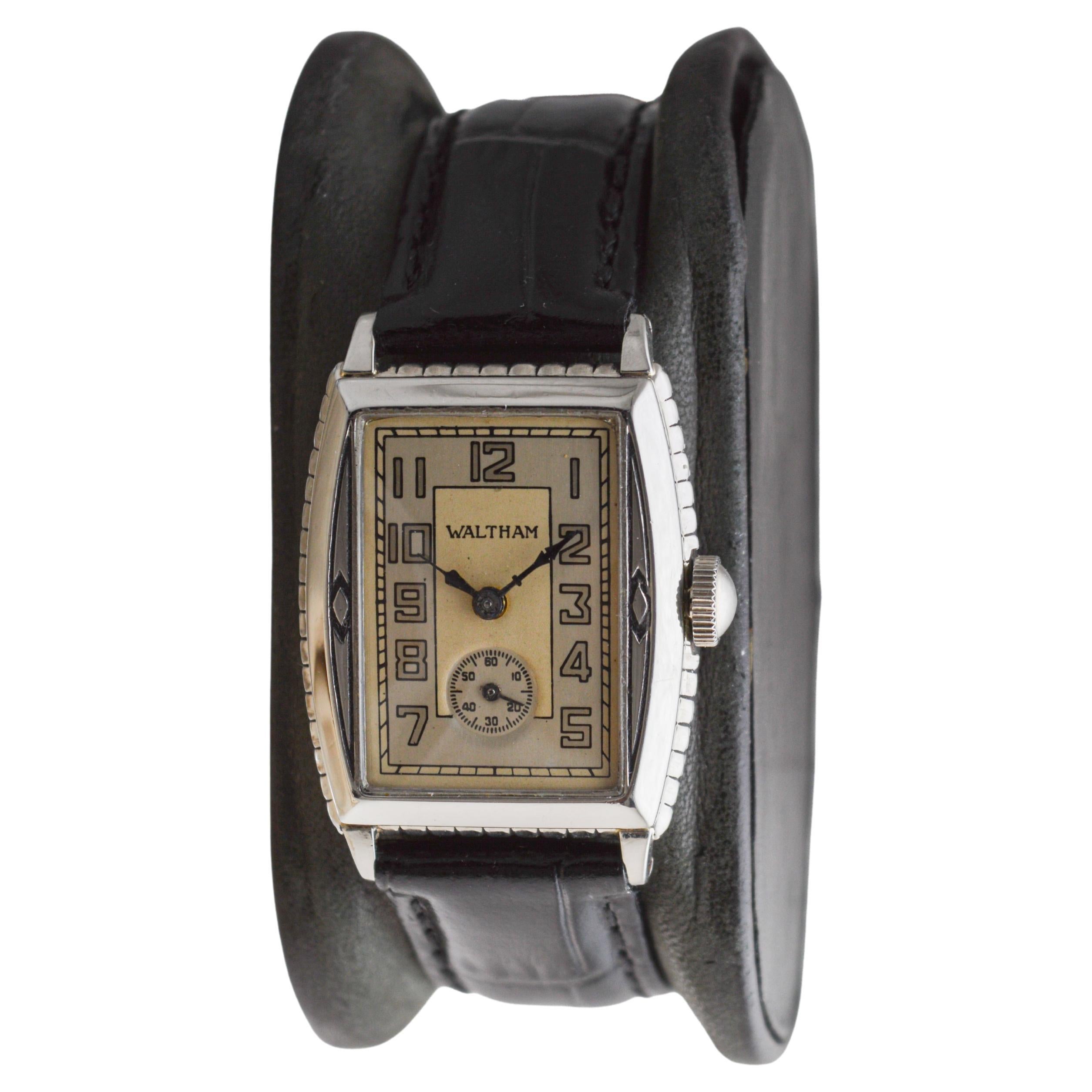 Waltham Art Deco White Gold Filled Watch circa 1926 VAULT FIND... 2