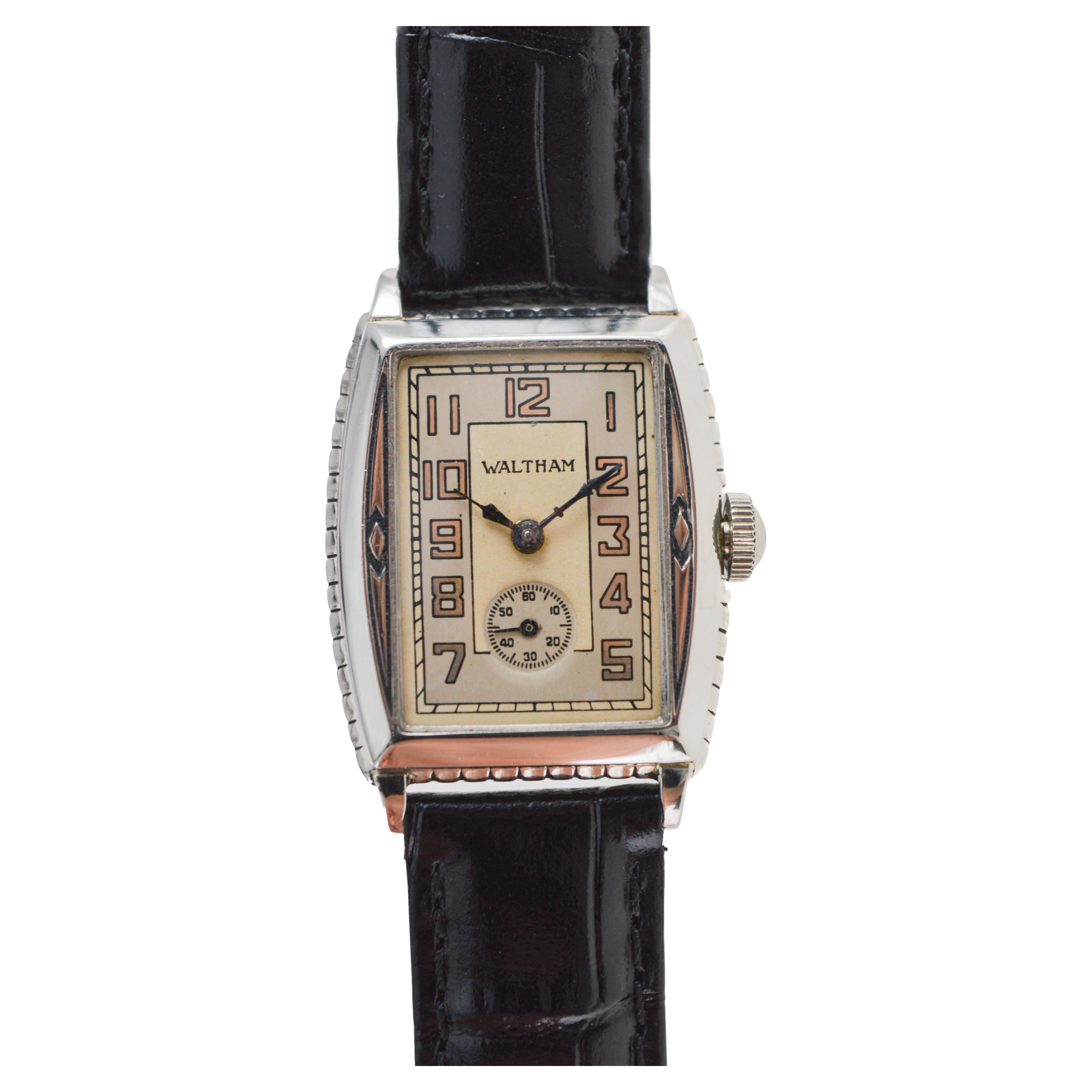Waltham Art Deco White Gold Filled Watch circa 1926 VAULT FIND... 3